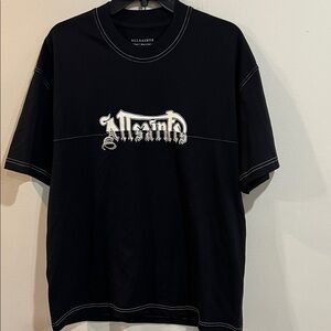 All Saints Black Tee with White Logo